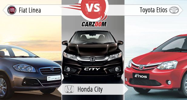 Fiat Linea vs Honda City vs Toyota Etios