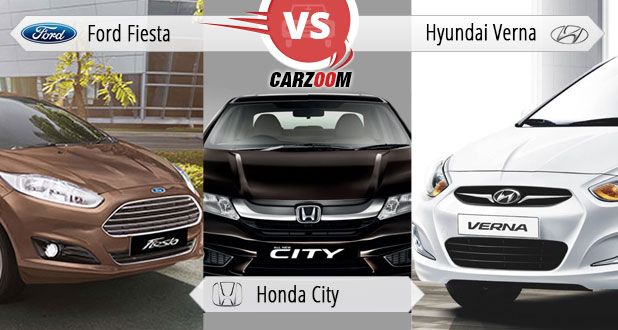 Ford Fiesta vs Honda City vs Hyndai Verna