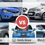 Tata Zest vs Hyundai Xcent vs Toyota Etios vs Maruti Suzuki Dzire vs Honda Amaze