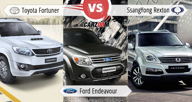 Toyota Fortuner vs Ford Endeavour vs SsangYong Rexton