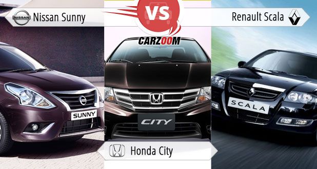 Nissan Sunny vs Honda City vs Renault Scala