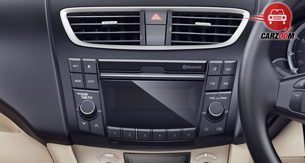 Maruti Suzuki Refreshed Swift Dzire Interiors Audio with Bluetooth