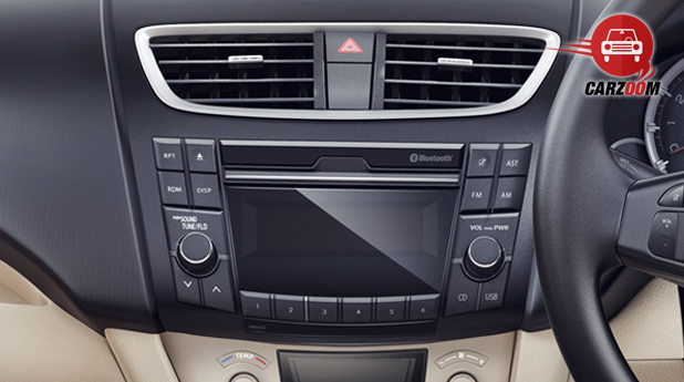 Maruti Suzuki Refreshed Swift Dzire Interiors Audio with Bluetooth