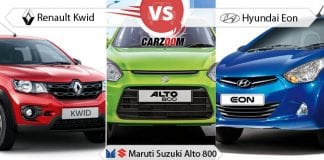 Comparison of Renault Kwid Vs Maruti Alto 800 Vs Hyundai Eon