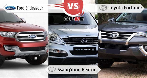 New Ford Endeavour vs SsangYong Rexton vs Toyota Fortuner