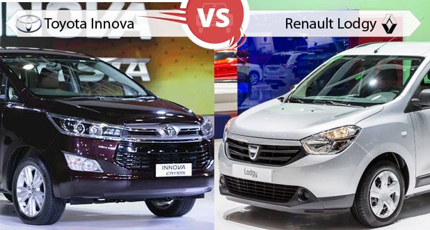 Comparison of Toyota Innova Crysta vs Renault Lodgy